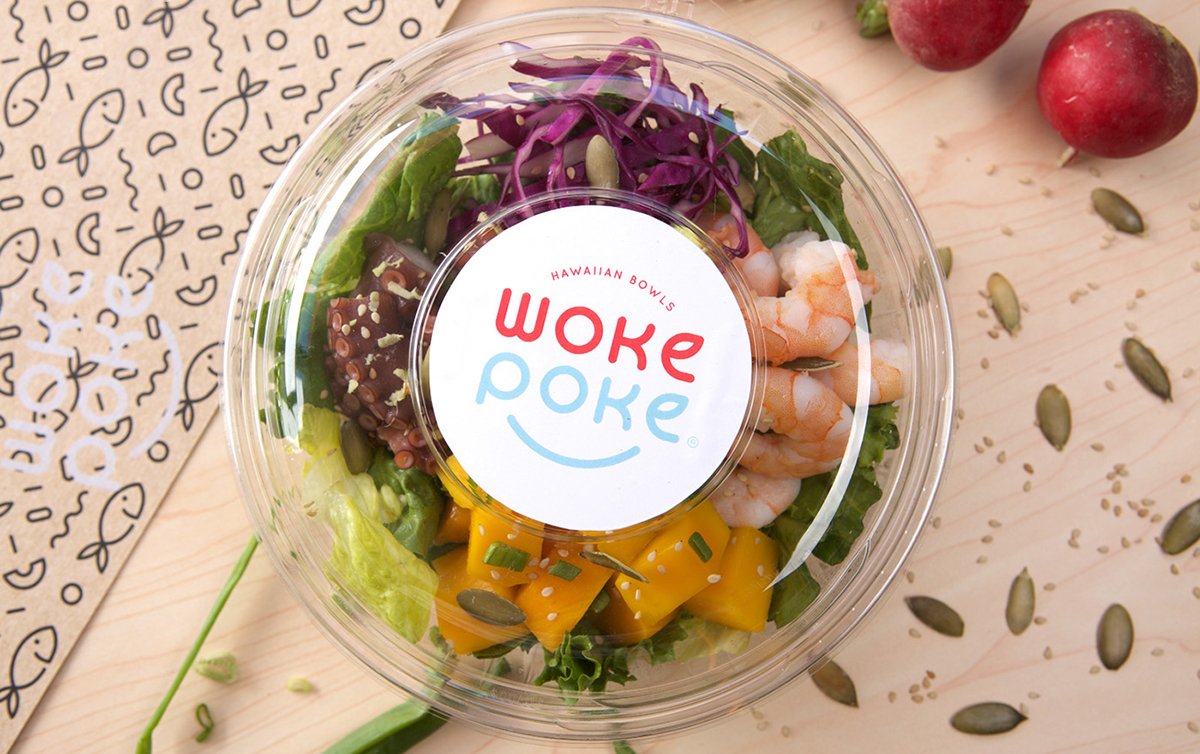 深圳VI設(shè)計  深圳VI策劃  Woke Poke餐飲VI設(shè)計形象  標(biāo)志設(shè)計