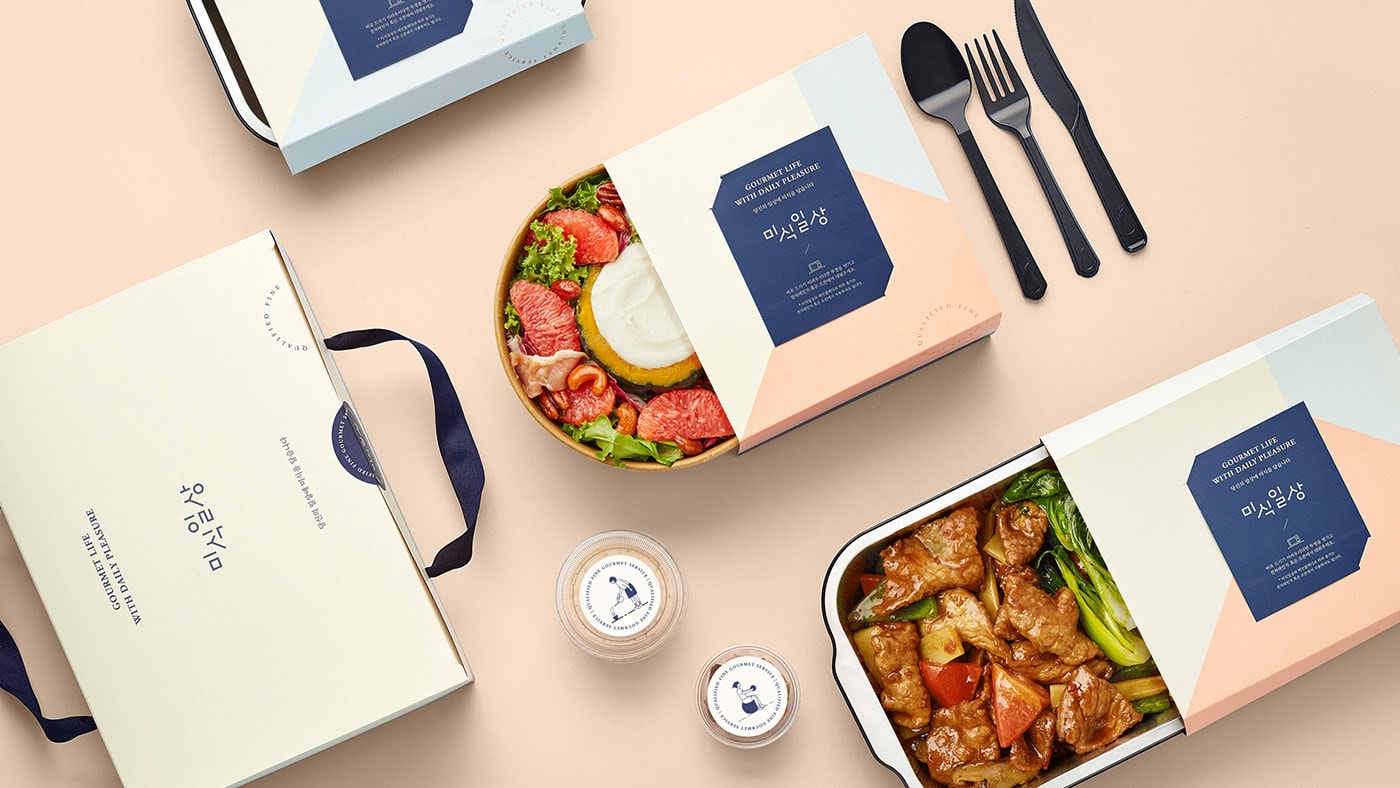 韓國知名食品零售企業(yè)VI設(shè)計——時尚包裝插圖設(shè)計，企業(yè)VI設(shè)計，食品VI設(shè)計，食品包裝設(shè)計，深圳VI設(shè)計，左右格局